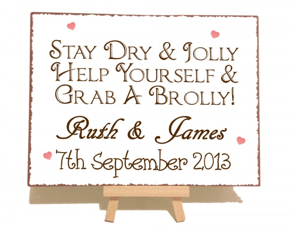 Personalised Grab A Brolly Vintage Shabby Chic Style Metal Sign